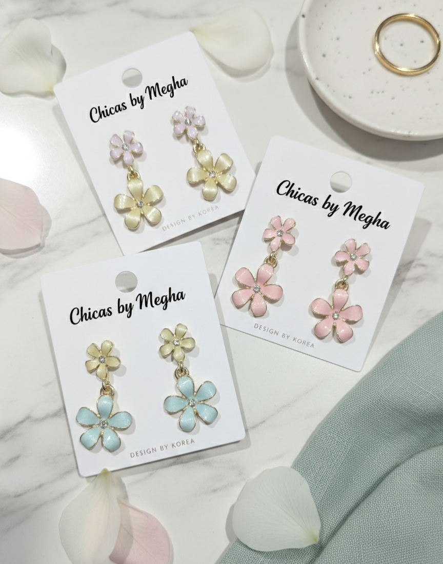 Enamel Floral Bloom Drops