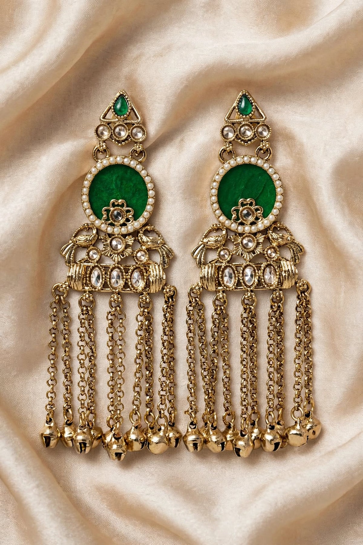 Gold Tassel Earrings with Ghungroo