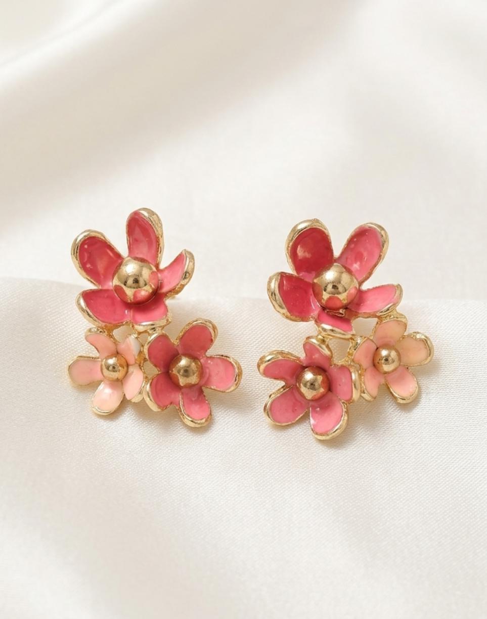Meadow Blush Floral Studs