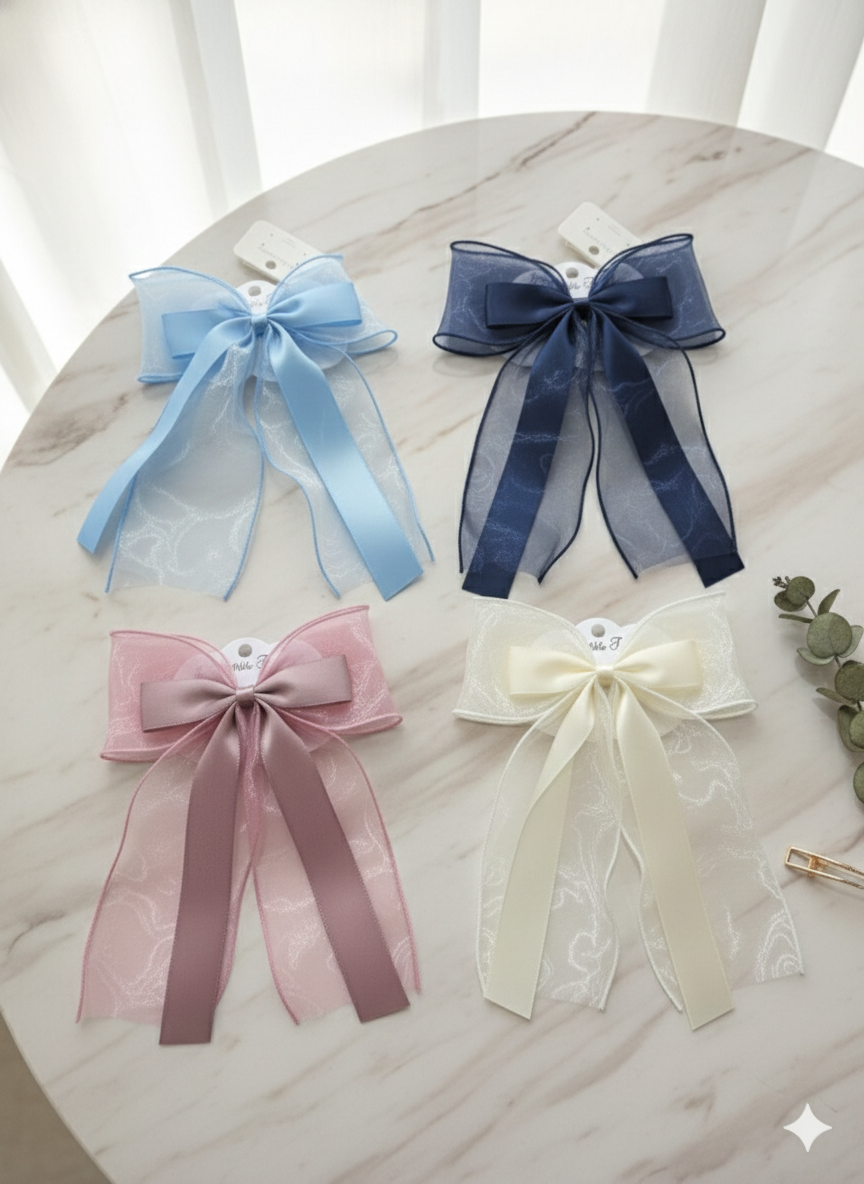 Graceful Organza & Satin Layered Hair Bows