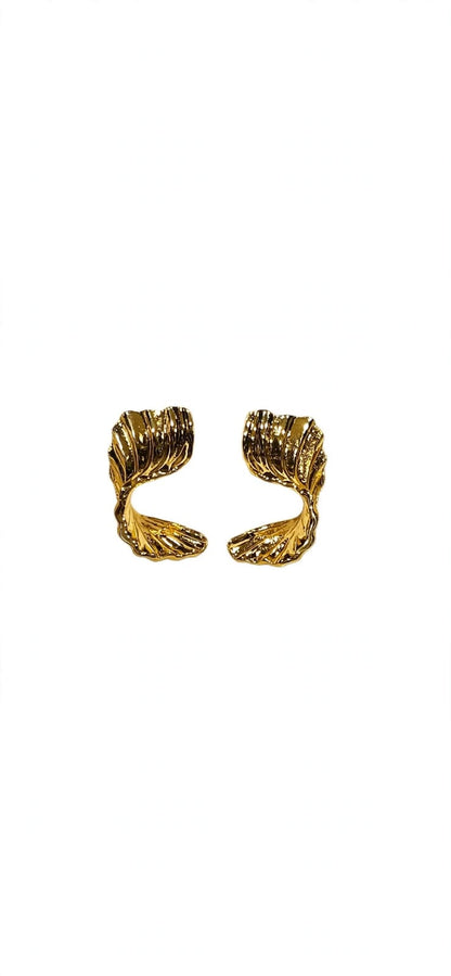 Whisper Leaf - Textured Statement Studs