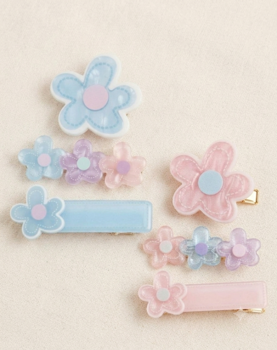 Pastel Blossom Hair Clip Set of 3