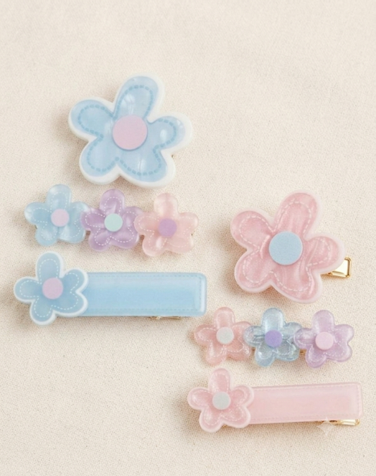 Pastel Blossom Hair Clip Set of 3
