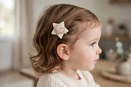 Star Heart Pearl Hair Clip for Baby Girls