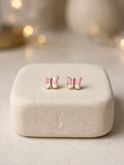 Cute Butterfly Enamel Stud Earrings