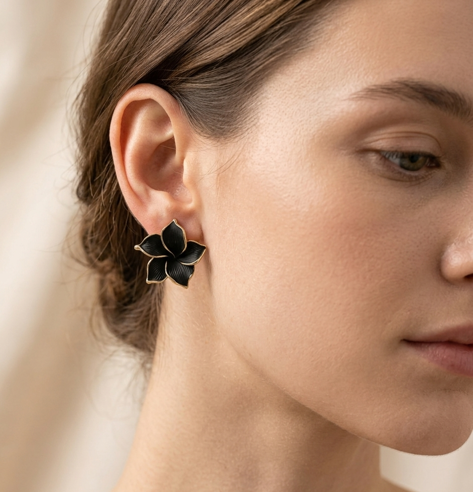 Midnight Dahlia Studs