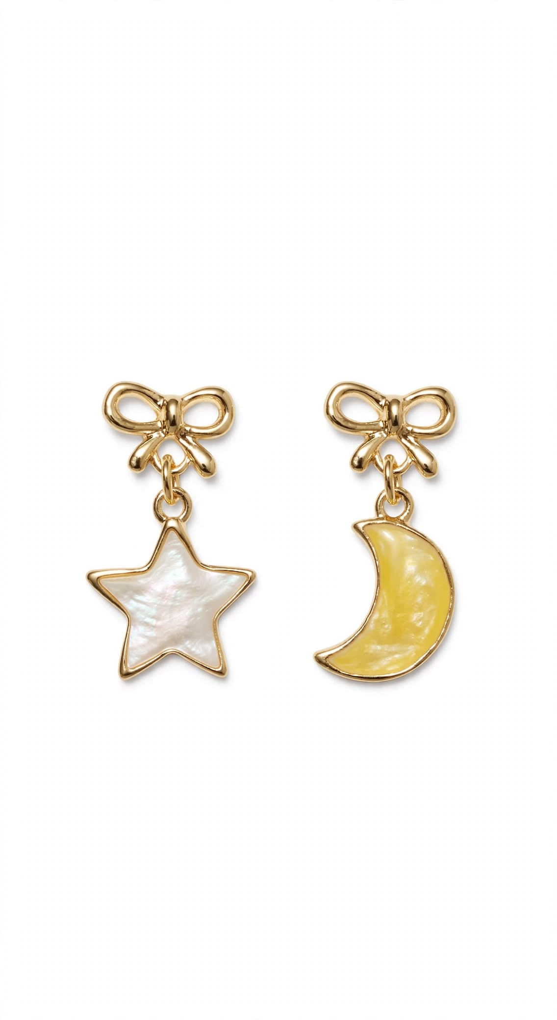 Pastel Star and Moon Mismatched Stud Earrings