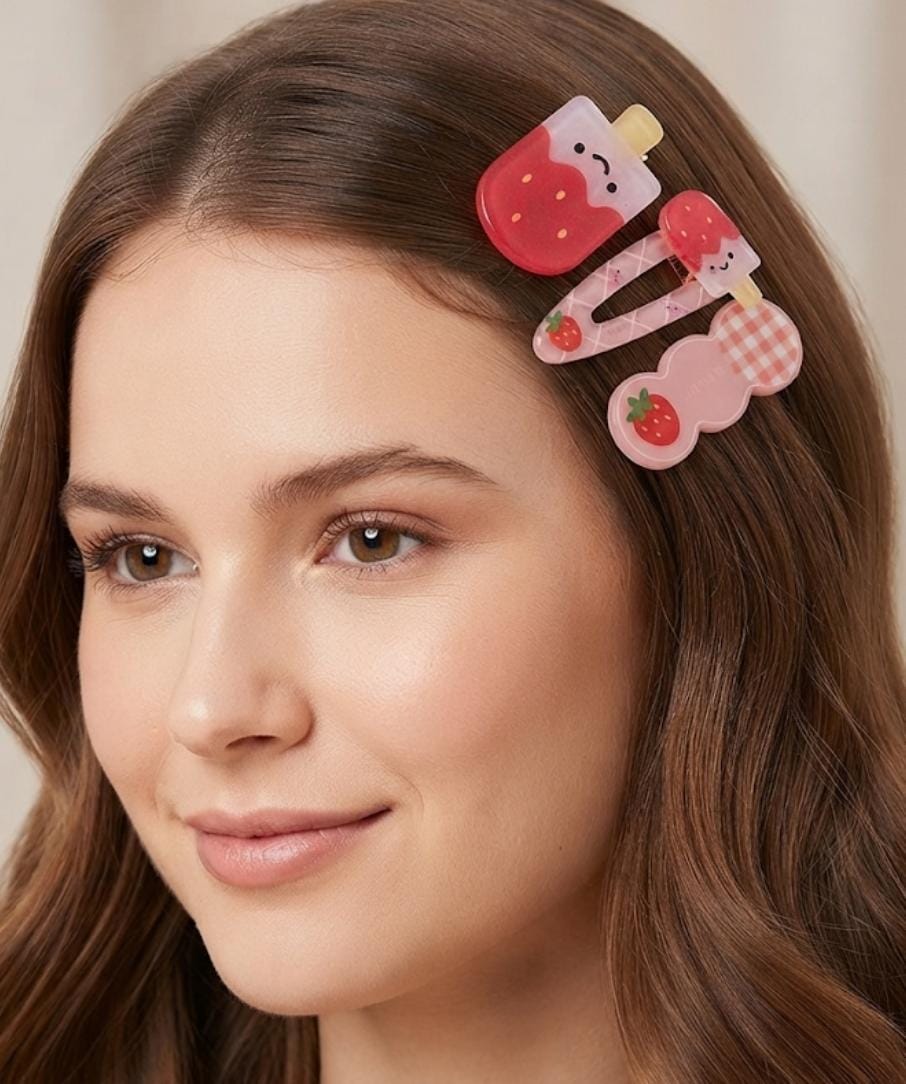Berry Popsicle Hair Clip Set of 3