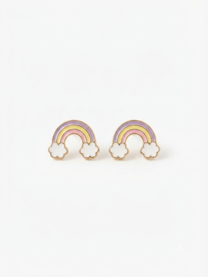 Pastel Rainbow Cloud Stud Earrings