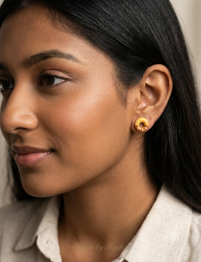 Glazed Donut Stud Earrings
