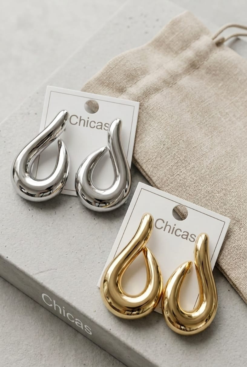 Sculptural Teardrop Statement Earrings