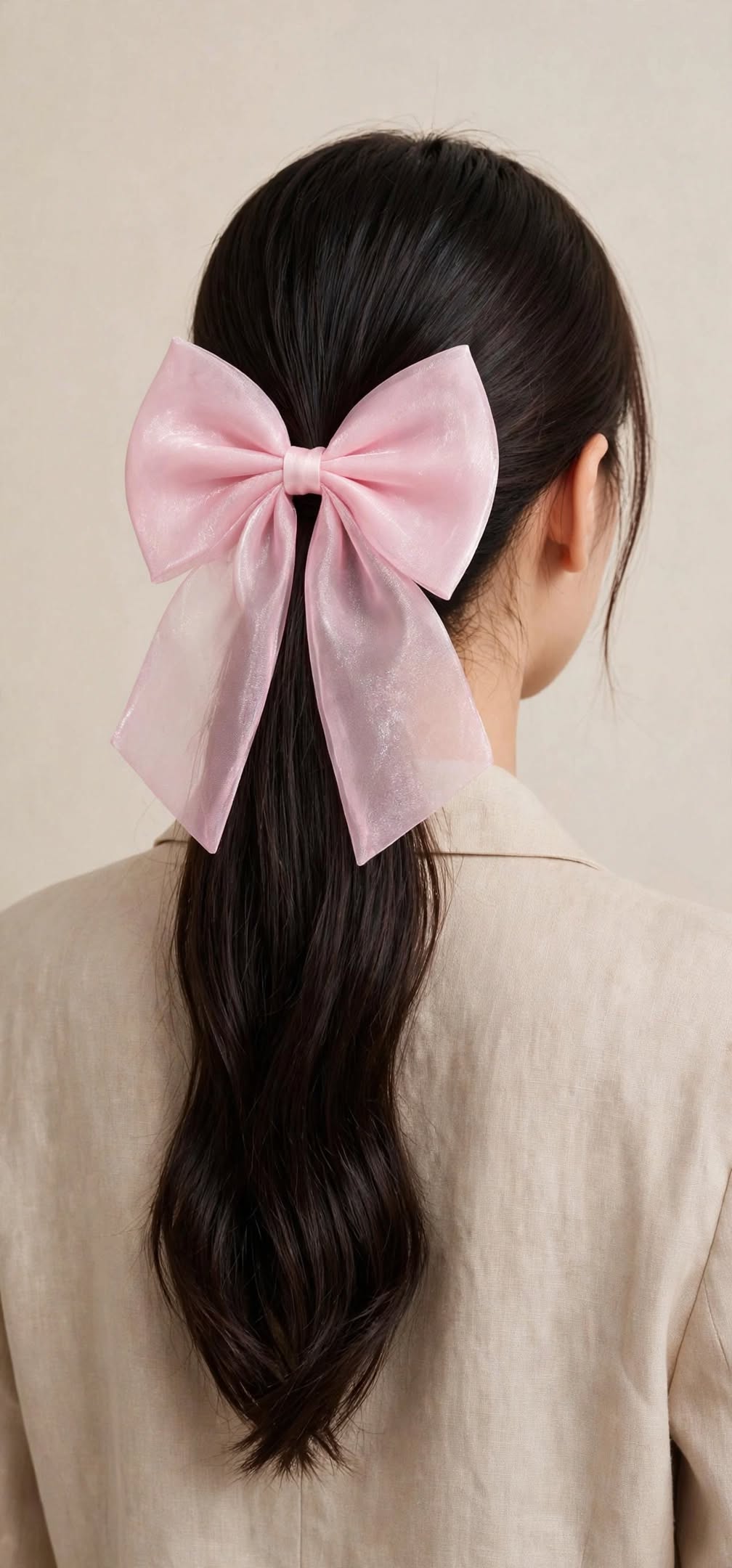 Coquette Organza Bow Hair Clip - Big Tail Bow