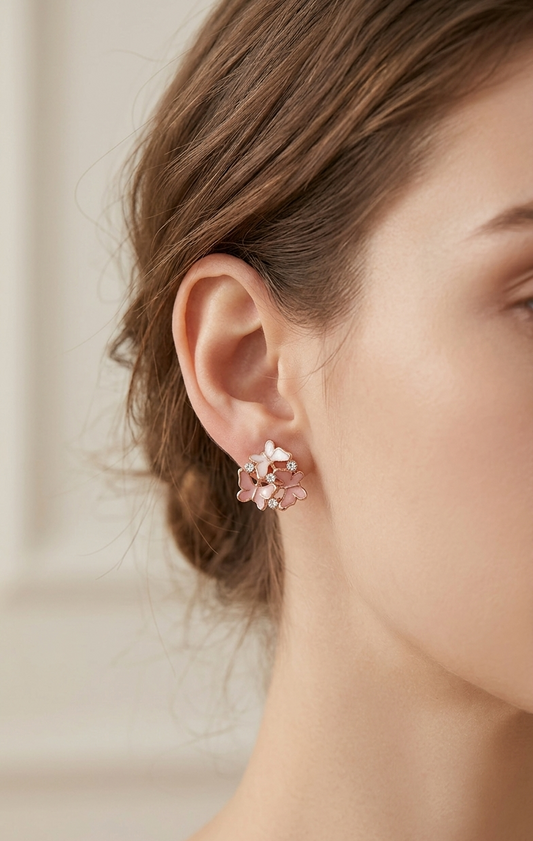 Blush Butterfly Studs