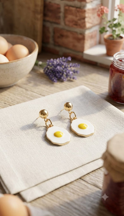 Sunny-Side Up Egg Drop Earrings