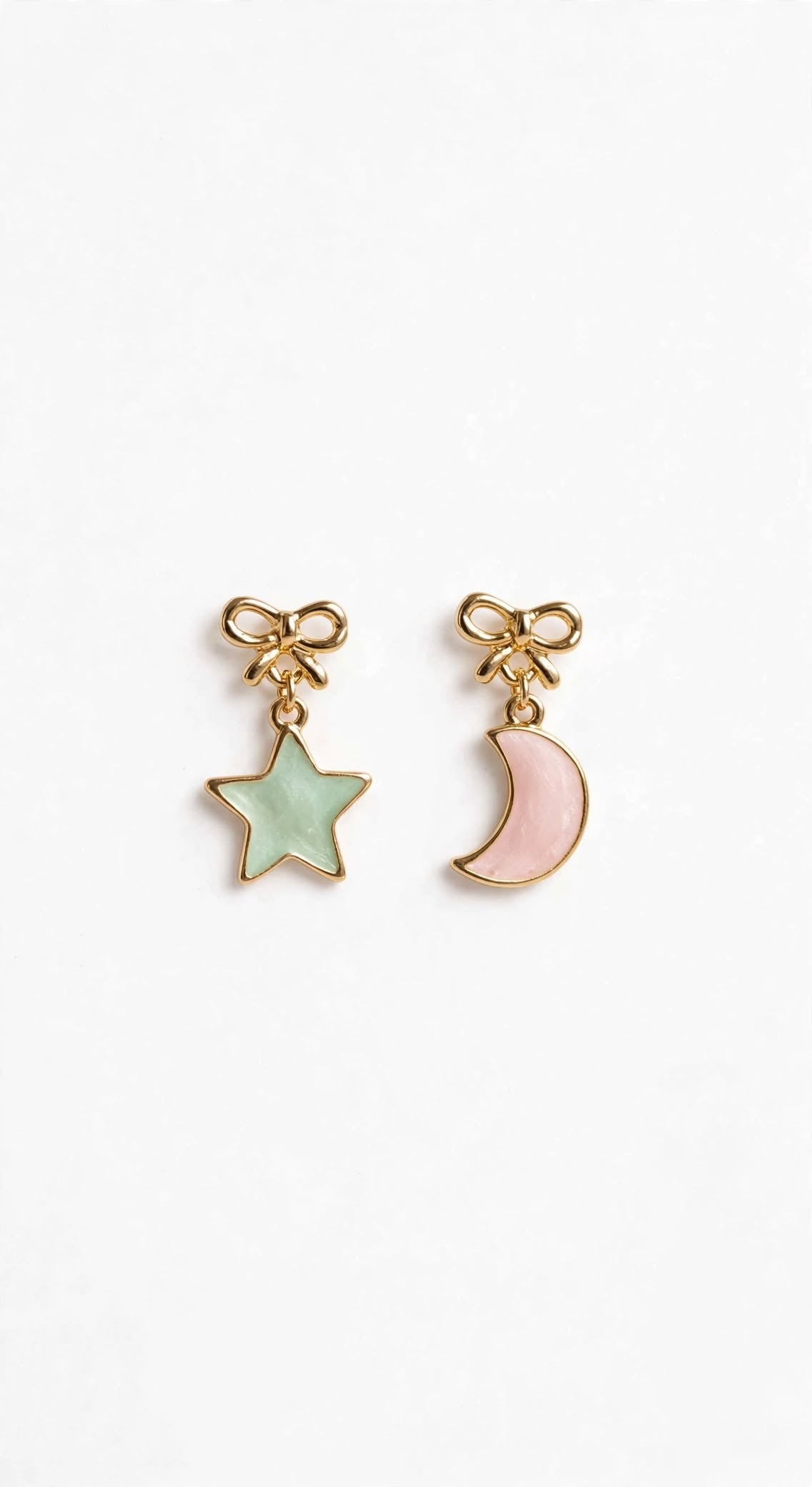 Pastel Star and Moon Mismatched Stud Earrings