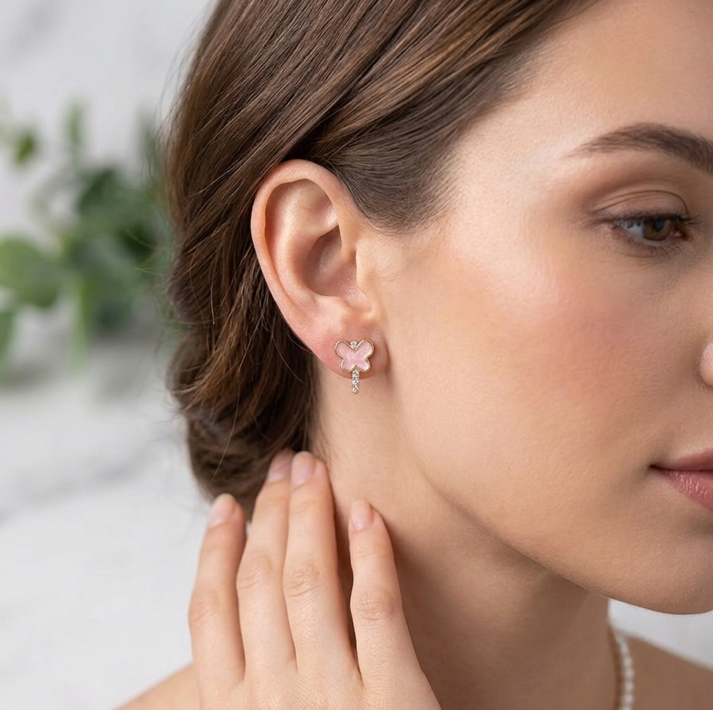 Whimsical Butterfly Stud Earrings