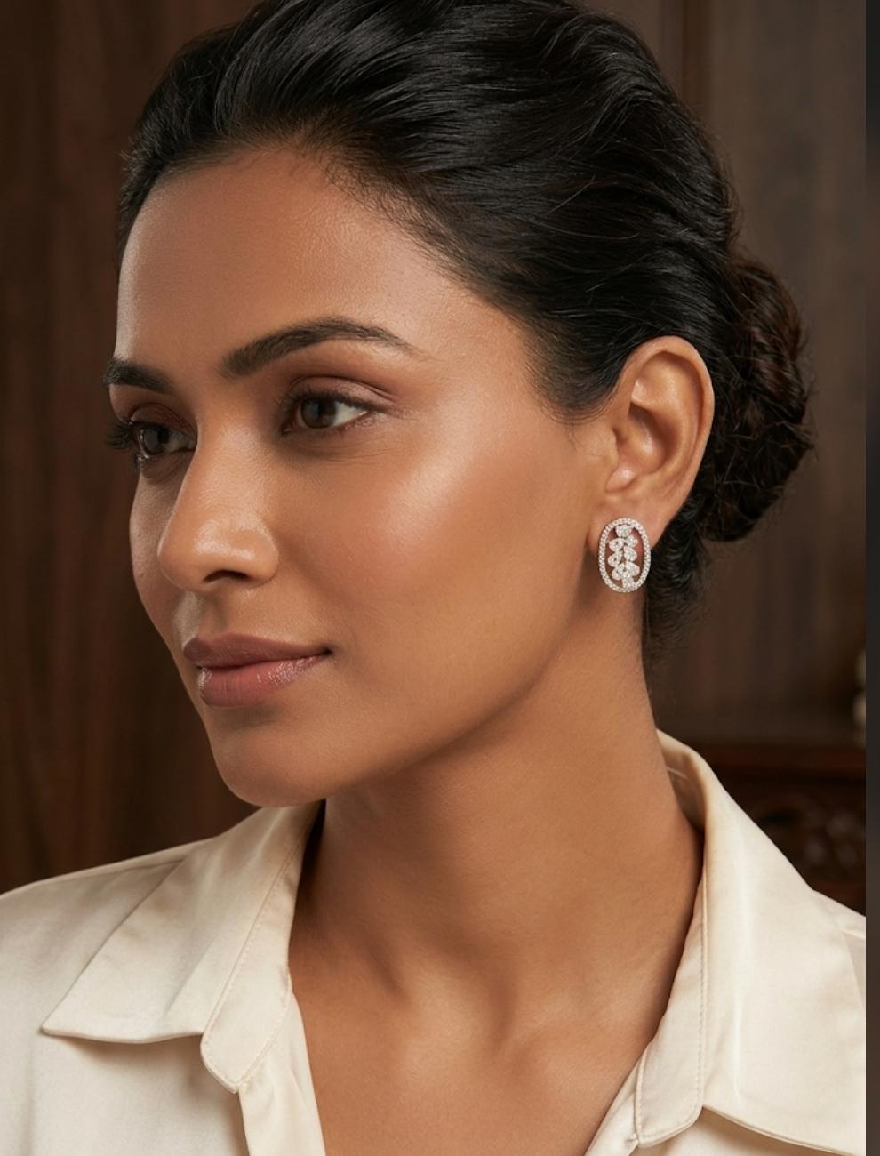 Aura Vine Oval Studs