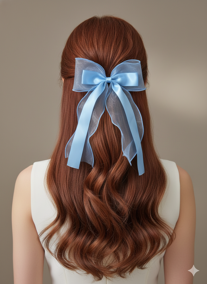 Graceful Organza & Satin Layered Hair Bows