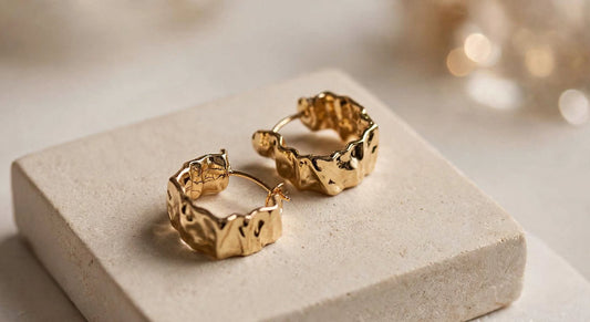 Lava Crinkle Gold Huggie Hoop Earrings