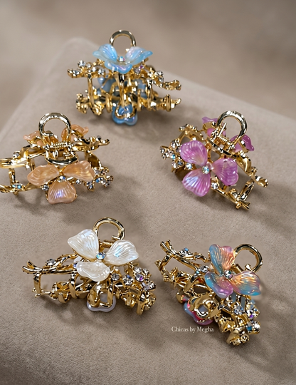 The Shimmering Petal Claw Clips