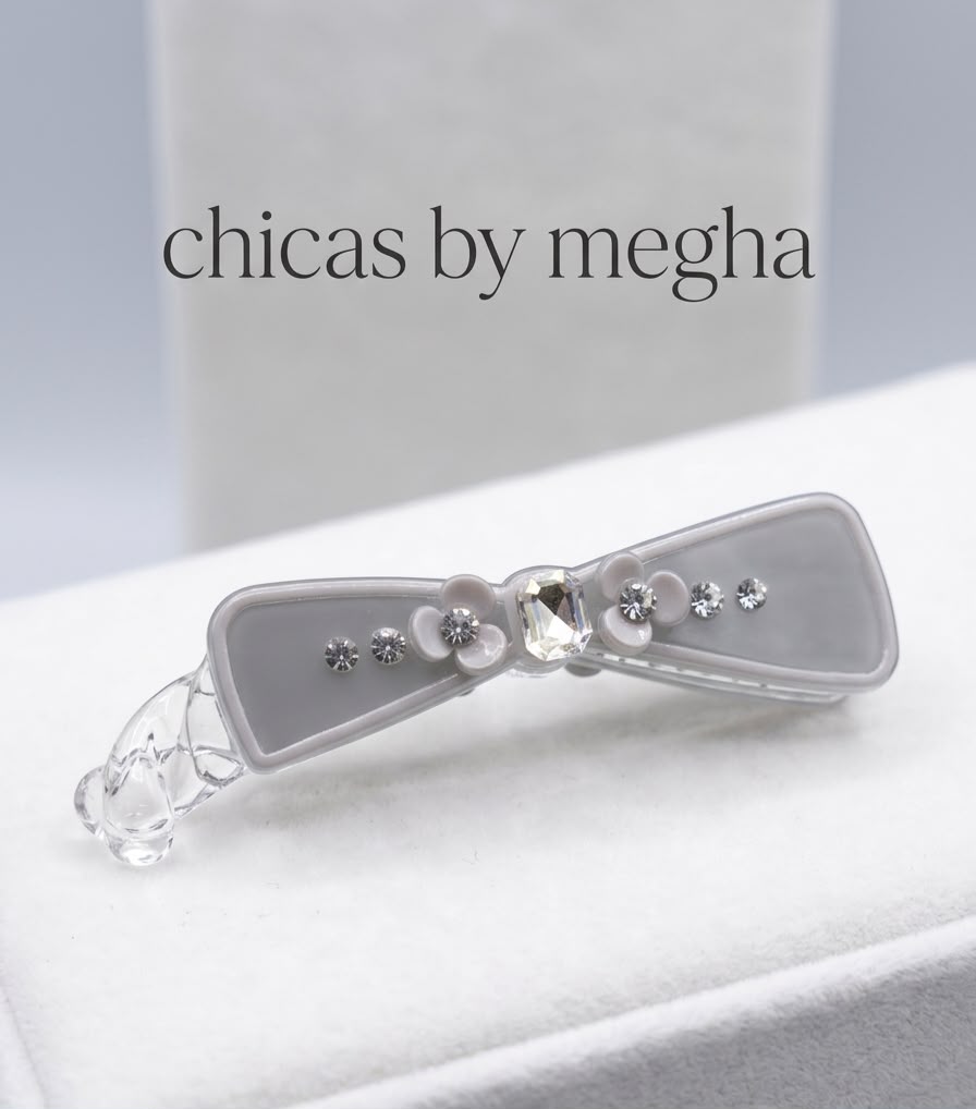 Crystal Bow Banana Clip
