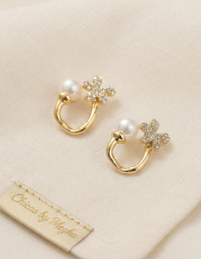 The Fleur & Pearl Open-Hoop Studs