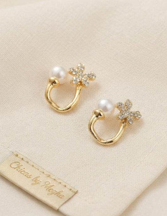 The Fleur & Pearl Open-Hoop Studs