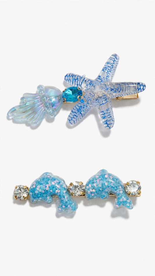 Hair clip Jellyfish & Dolphin