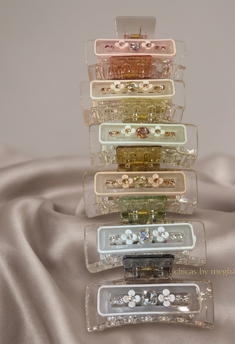 The Blossom & Gem Translucent Claw Clip ( Big Size)