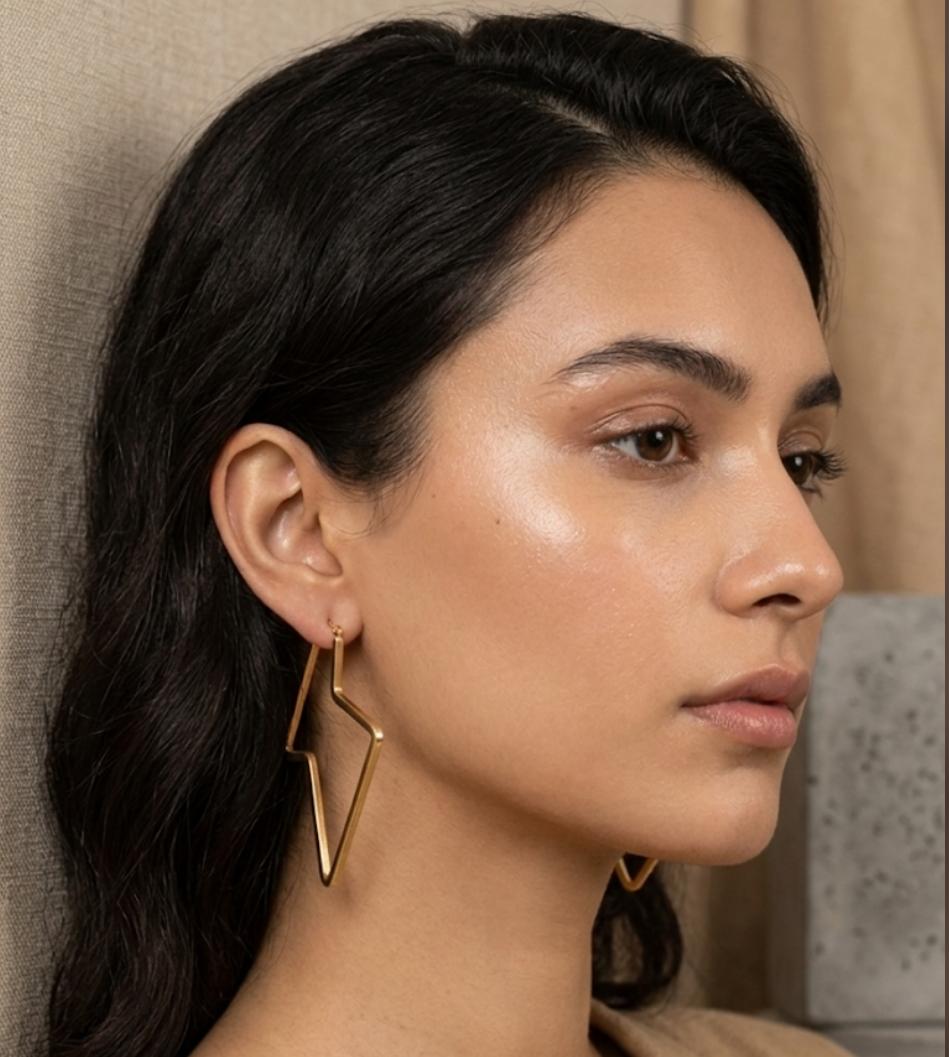 Electric Bolt Hoop Earrings