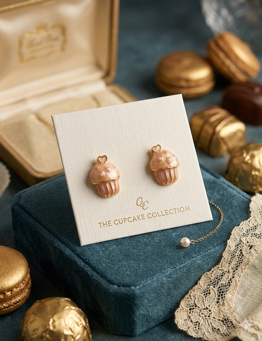 Sweetheart Cupcake Studs