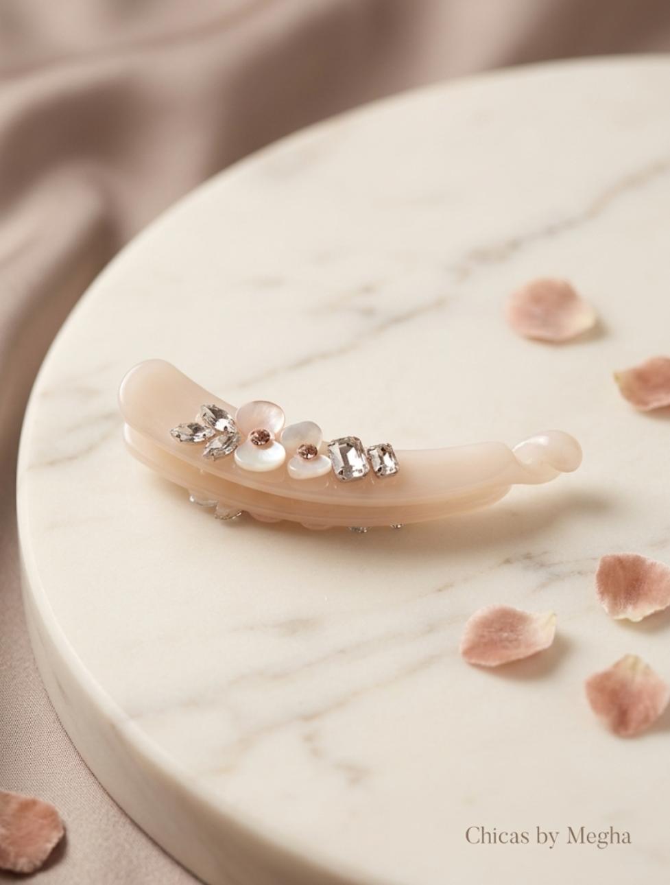 Crystal Floral Banana Clip