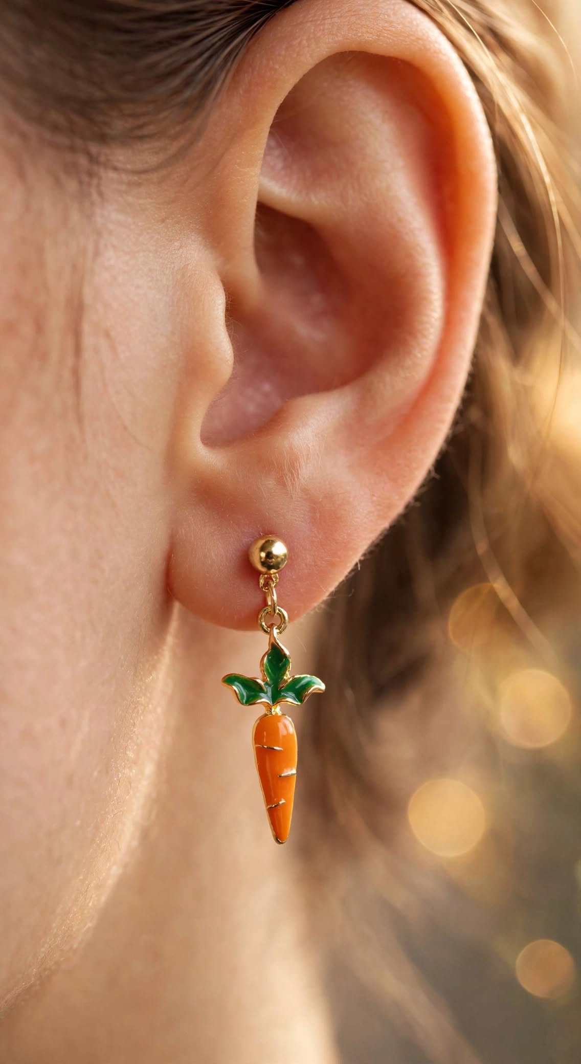 Bunny & Carrot - Dangle Mismatched Drop Earrings
