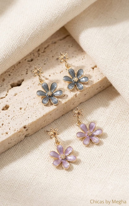 Shimmering Blossom Drop Studs