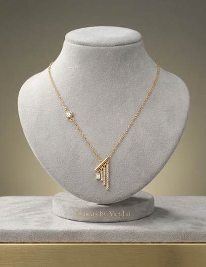 Cascading Crystal Bar Necklace