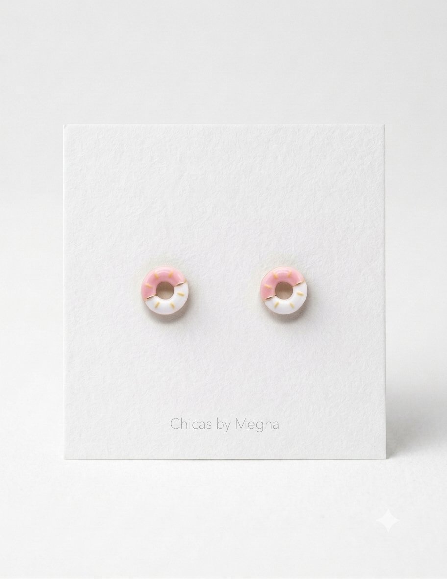 Glazed Donut Stud Earrings