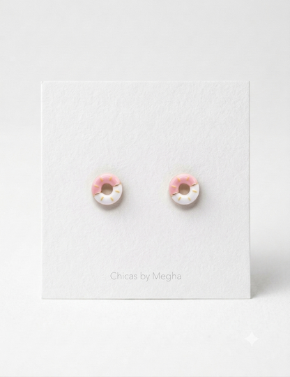 Glazed Donut Stud Earrings