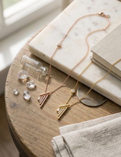 Cascading Crystal Bar Necklace