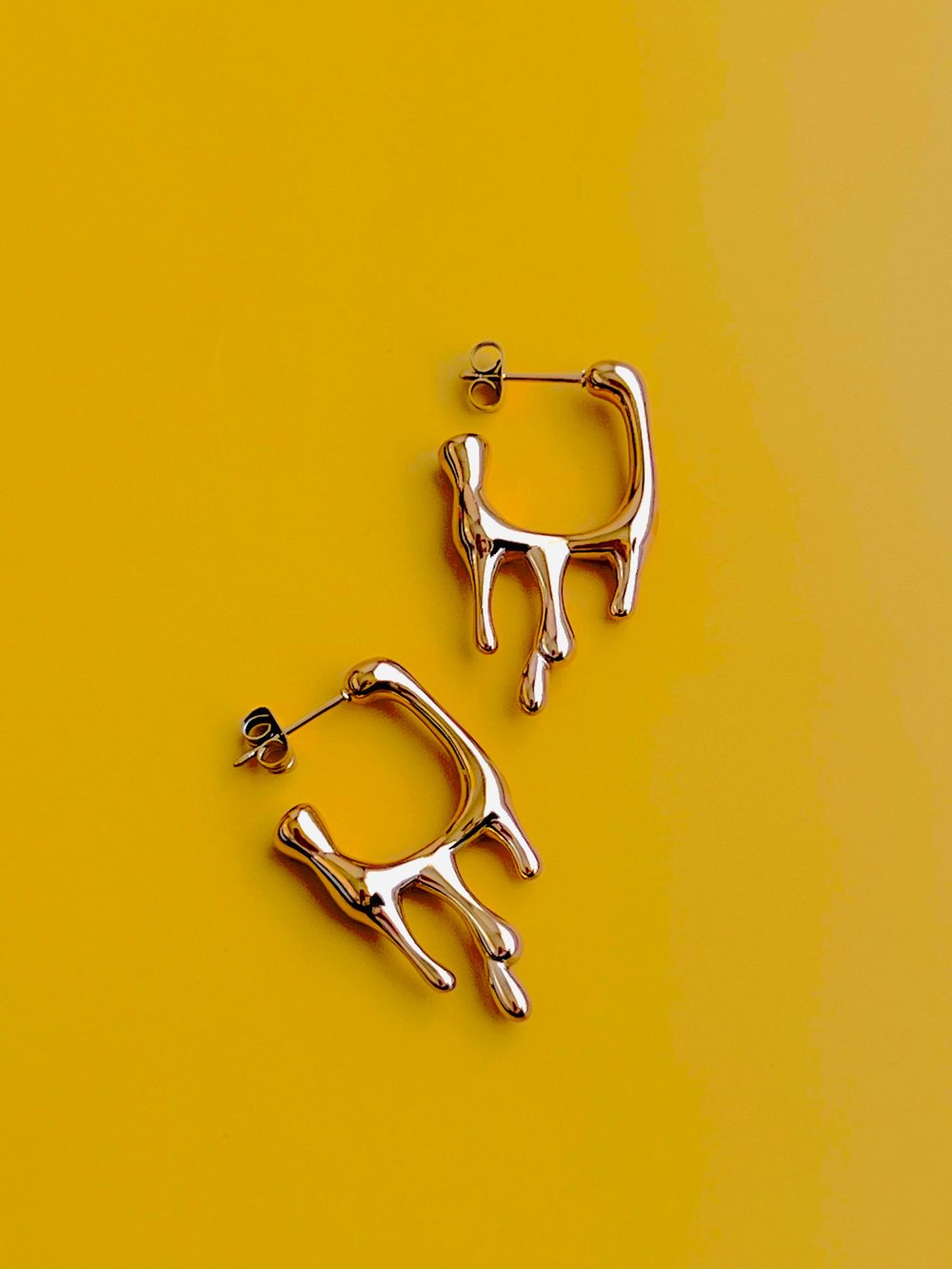 Gold drip Hoops