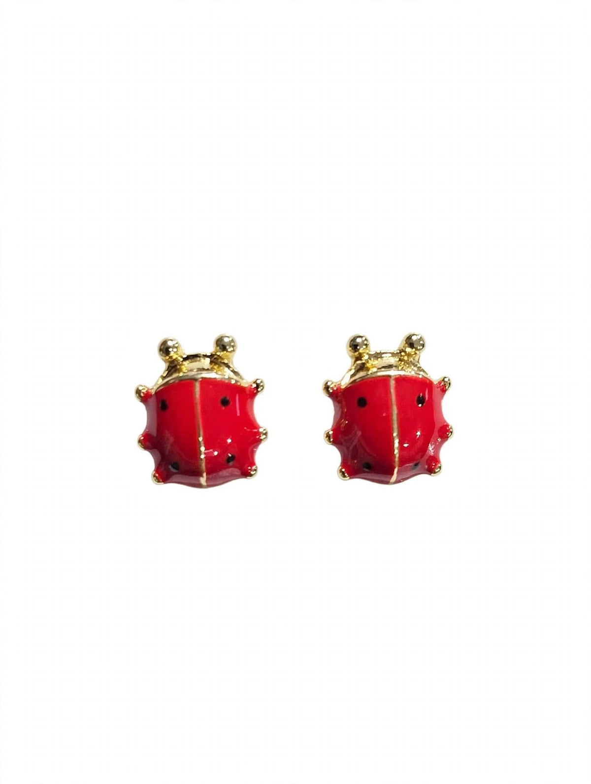 Enamel Ladybug Stud Earrings