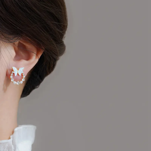 Butterfly Wreath Stud Earrings