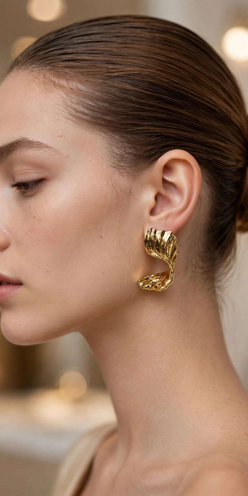 Whisper Leaf - Textured Statement Studs