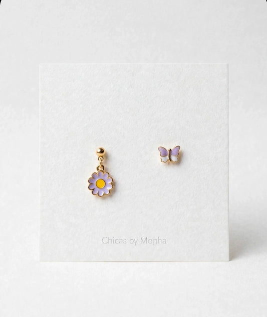 Daisy Dream & Butterfly Mismatch Earrings