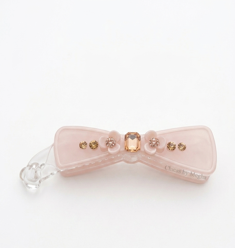 Crystal Bow Banana Clip