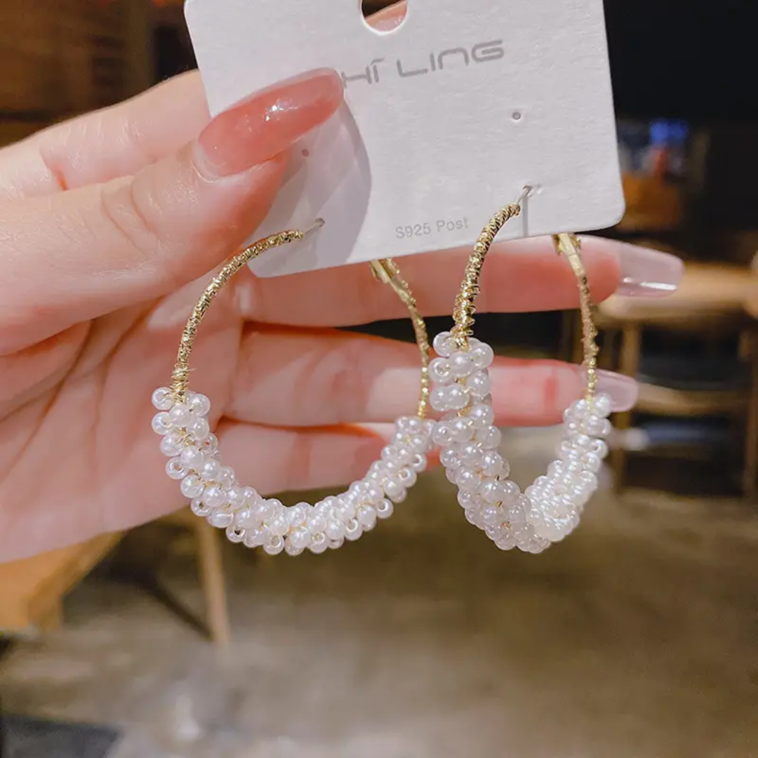 Crystal Cluster Hoop Earrings
