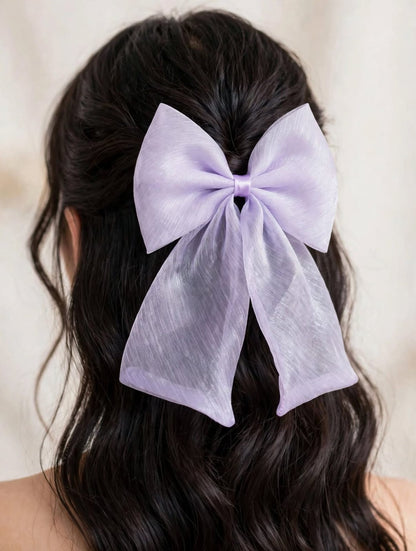 Coquette Organza Bow Hair Clip - Big Tail Bow