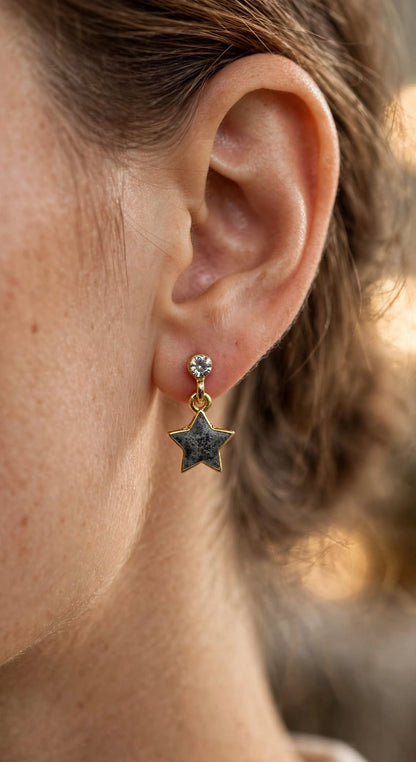 Starry Kitty Mismatch Drop Earrings