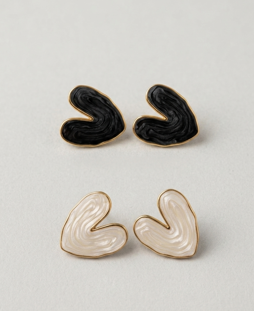 Marble Enamel Hearts