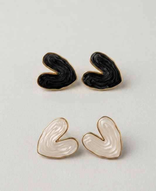 Marble Enamel Hearts