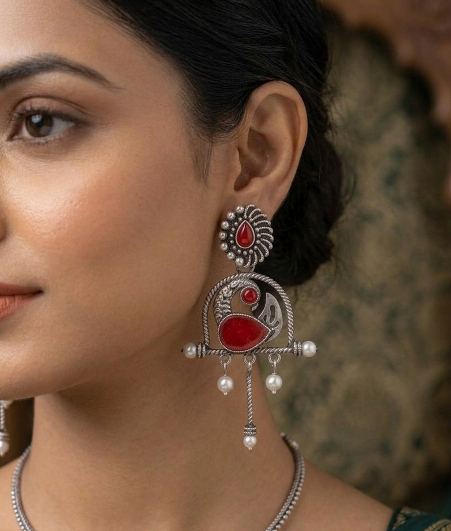 Silver Mayura Chandrika Hangings